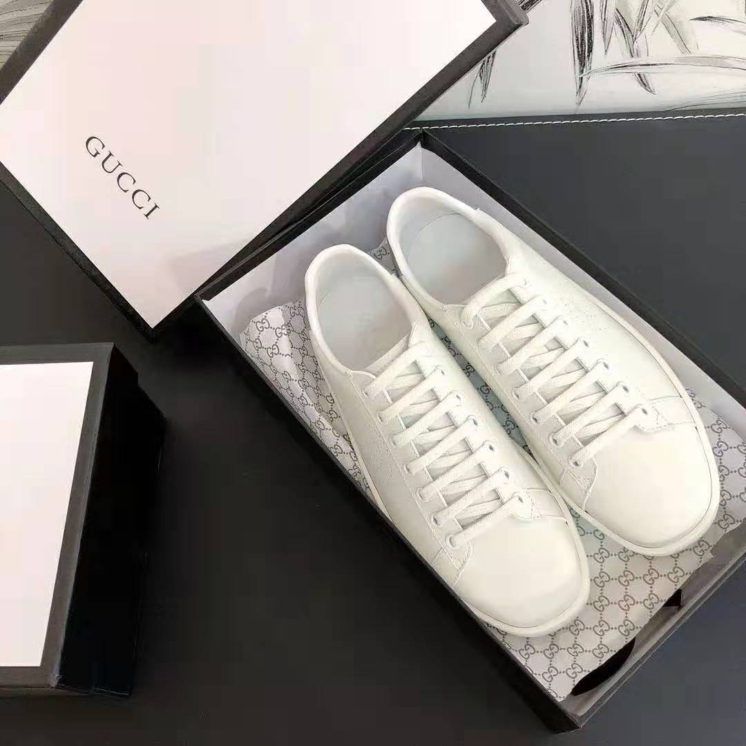 G*u*i unisex ace sneaker with interlocking g-white