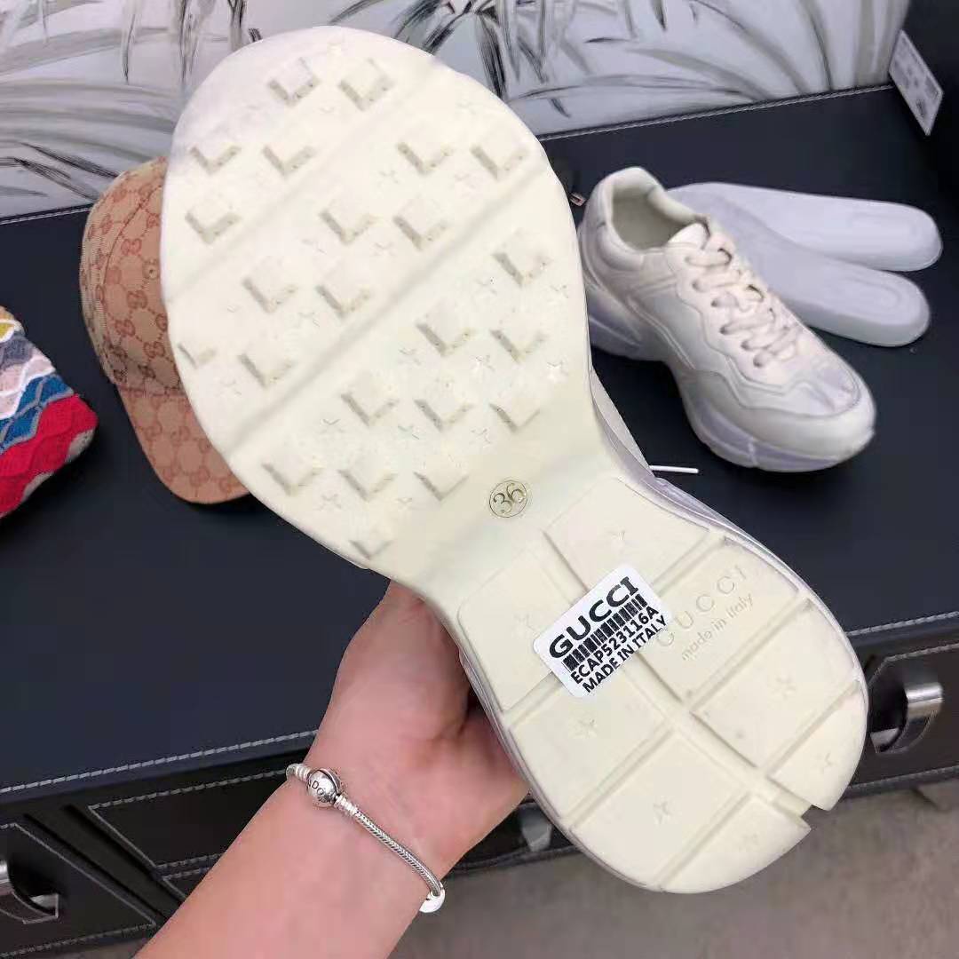G*u*i unisex rhyton leather sneaker-beige