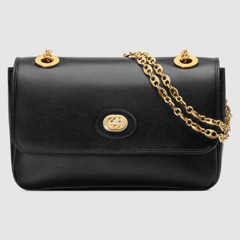 G*u*i gg women leather small shoulder bag in textured leather