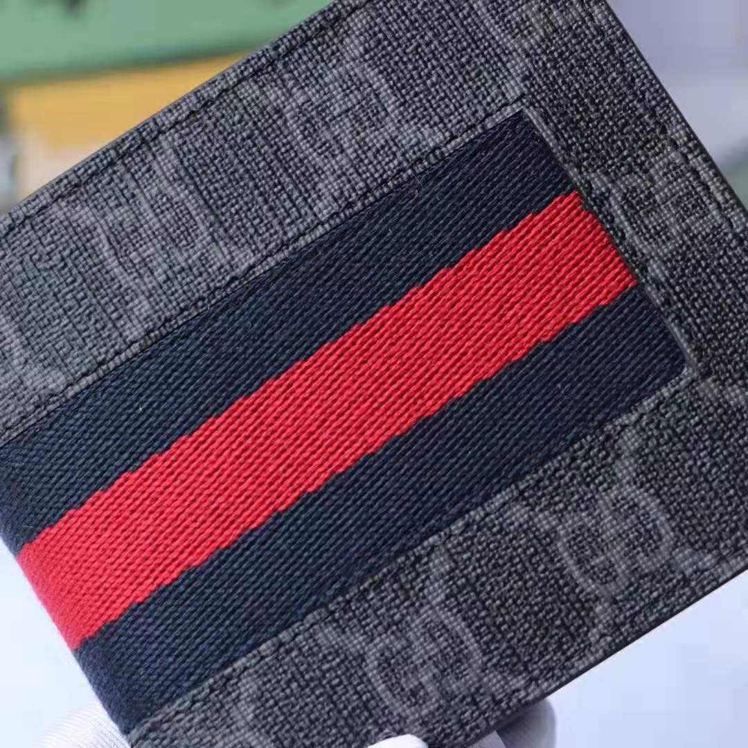 G*u*i gg men web gg supreme web wallet in black/grey gg supreme canvas