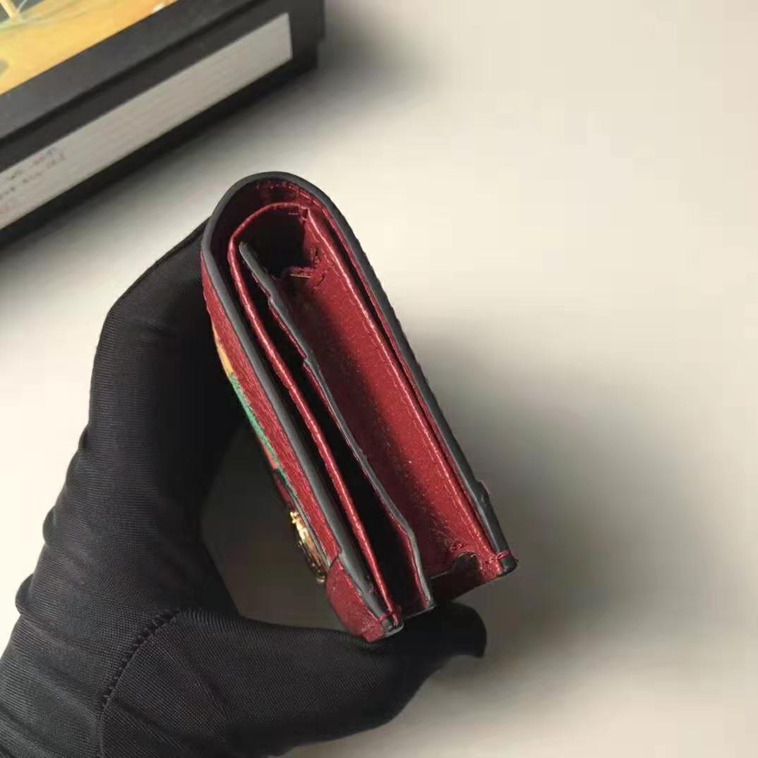G*u*i gg women ophidia gg flora card case wallet in gg supreme canvas-red
