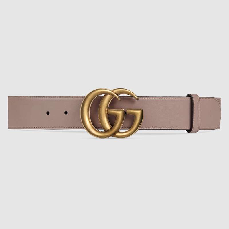 G*u*i unisex leather belt with double g buckle