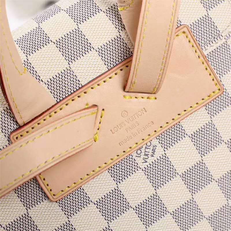 Louis Vuitton LV Women Sperone Backpack in Damier Azur Canvas-Beige
