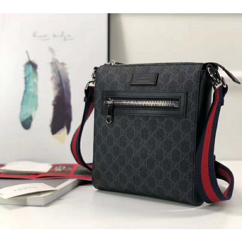 G*u*i gg men gg black small messenger bag supreme canvas