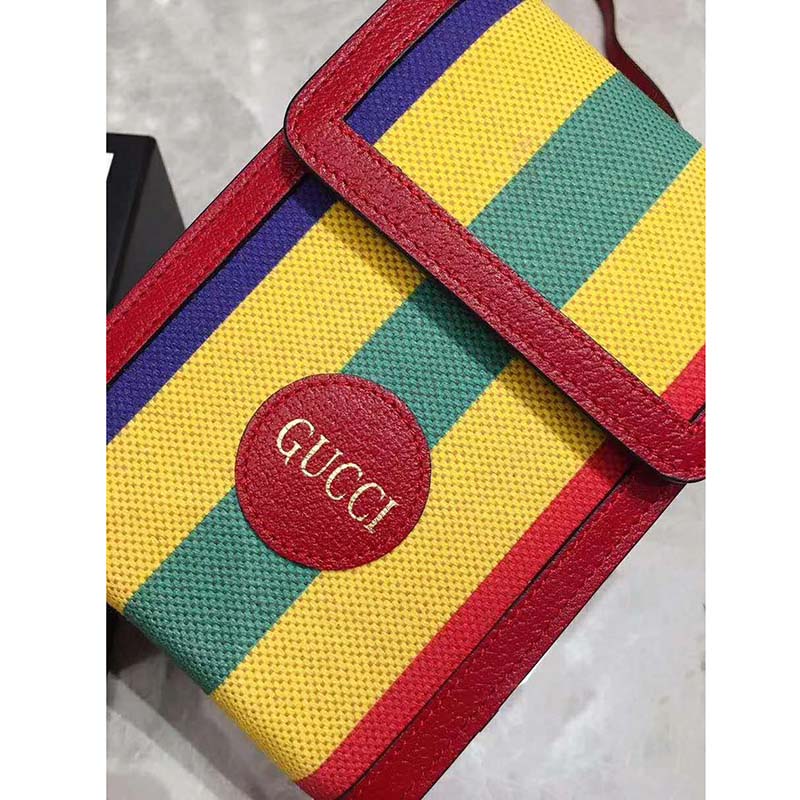 G*u*i gg unisex baiadera stripe canvas mini bag stripe print