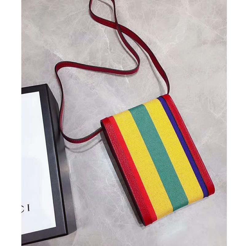 G*u*i gg unisex baiadera stripe canvas mini bag stripe print