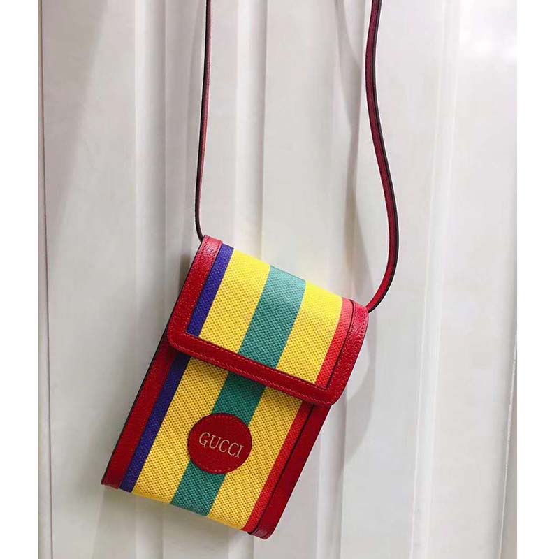 G*u*i gg unisex baiadera stripe canvas mini bag stripe print