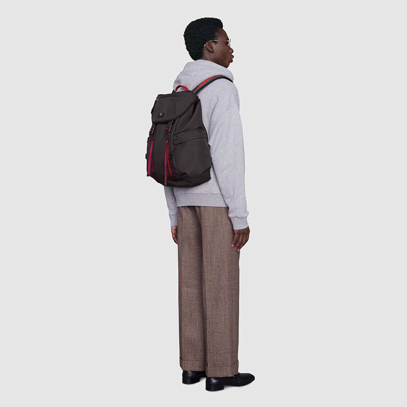G*u*i gg unisex techno canvas backpack black techno canvas