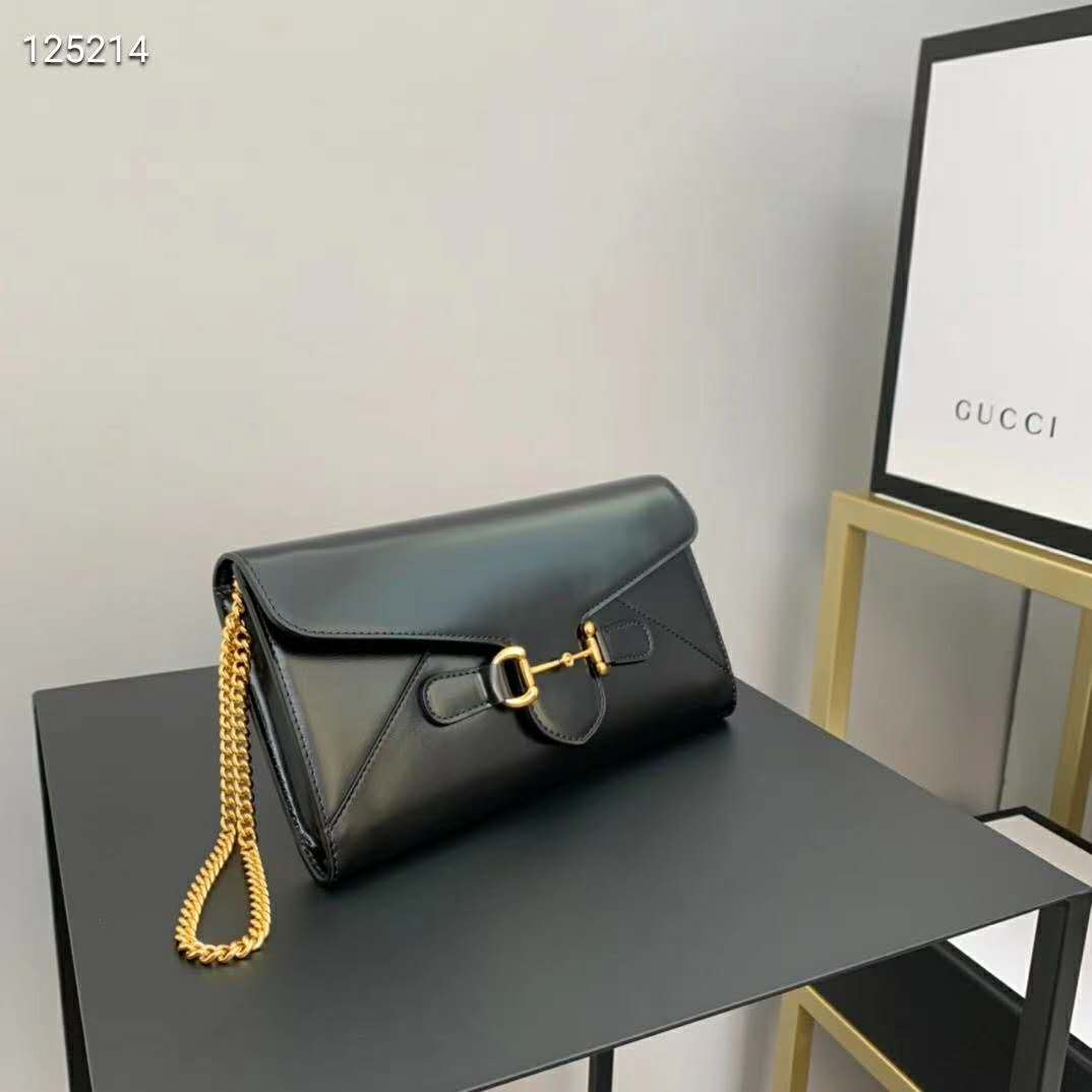 G*u*i gg unisex G*u*i horsebit 1955 wallet with chain-black