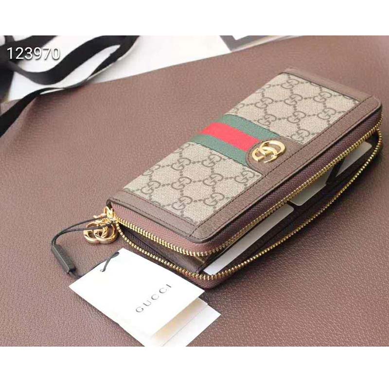 G*u*i gg unisex ophidia gg zip around wallet supreme canvas
