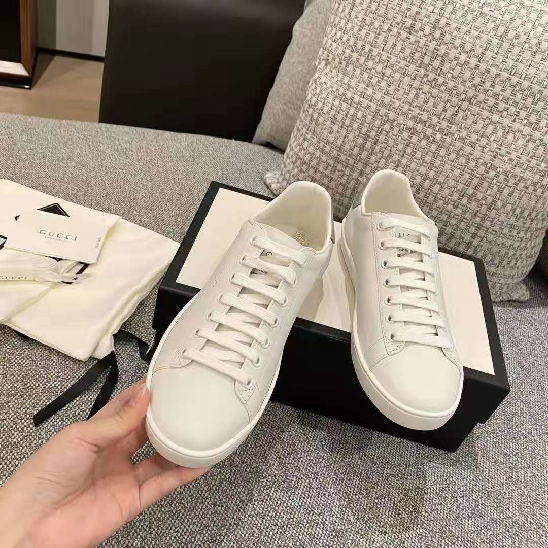 G*u*i gg unisex ace sneaker with interlocking g white leather