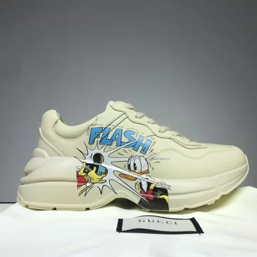 G*u*i gg unisex disney x G*u*i donald duck rhyton sneaker ivory leather