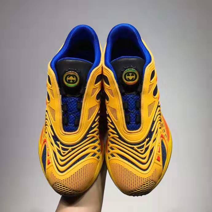 G*u*i gg unisex ultrapace r sneaker knit fabric interlocking double g 3 cm heel-yellow