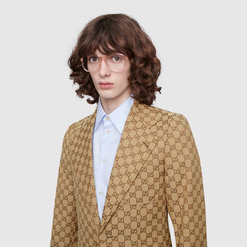 G*u*i men gg canvas jacket camel/ebony gg cotton canvas full canvas construction