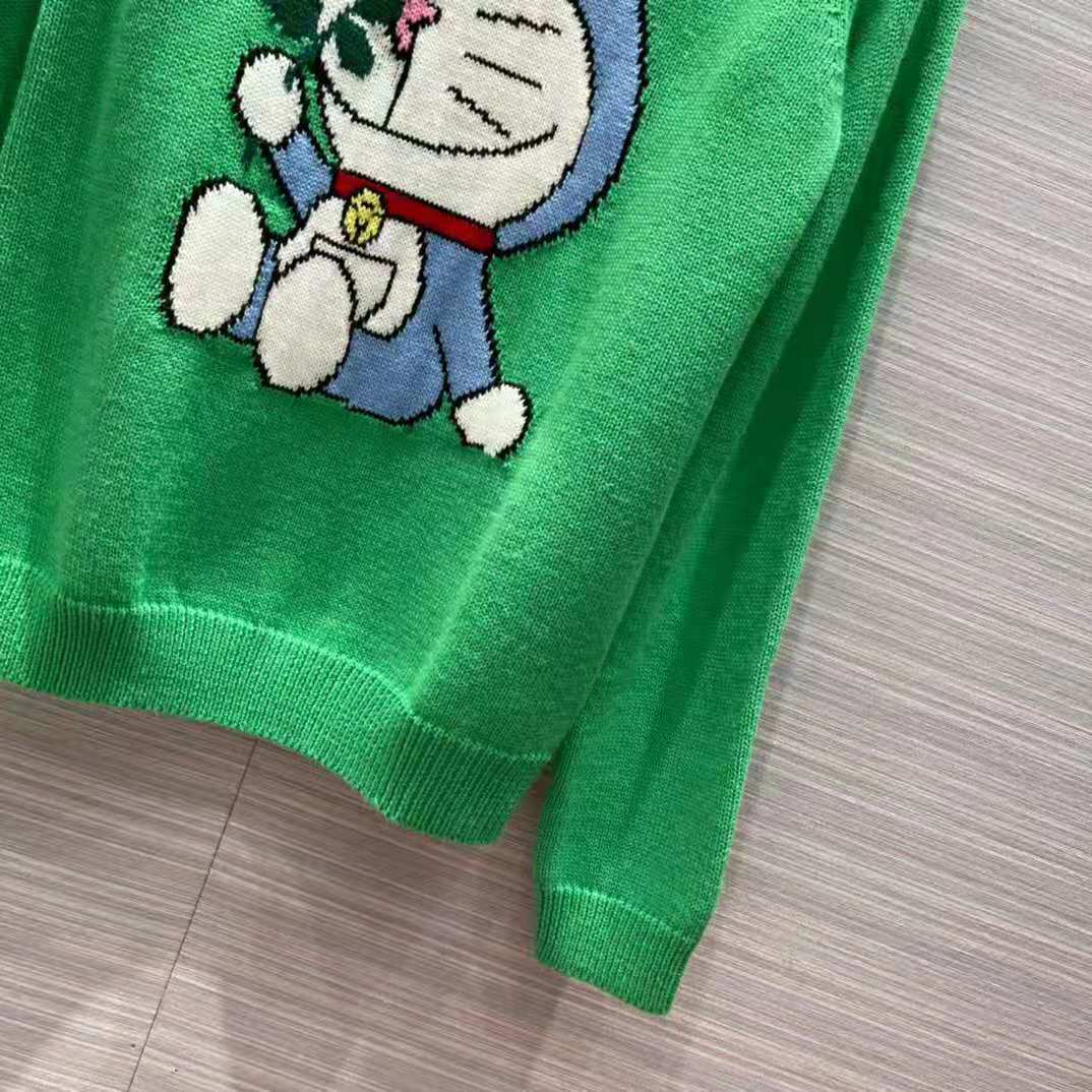 G*u*i women doraemon x G*u*i wool sweater green wool crewneck