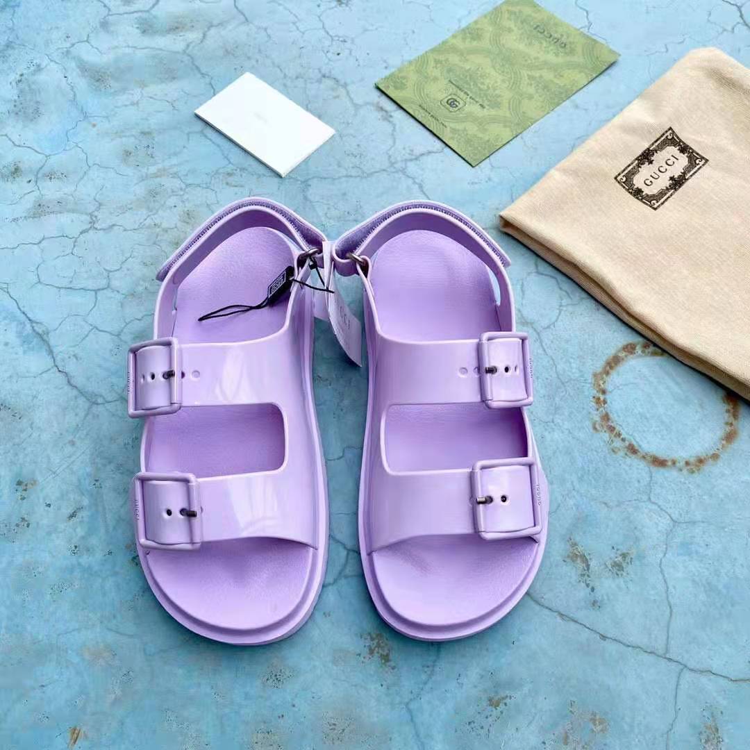 G*u*i gg women sandal with mini double g lilac rubber