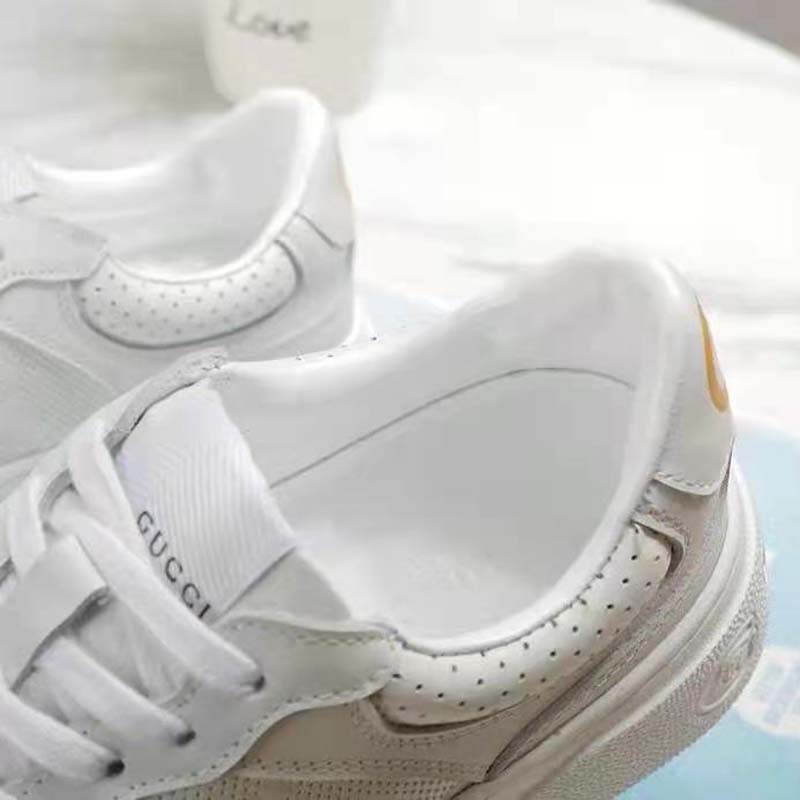 G*u*i gg unisex G*u*i jive sneaker white gg embossed leather smooth leather