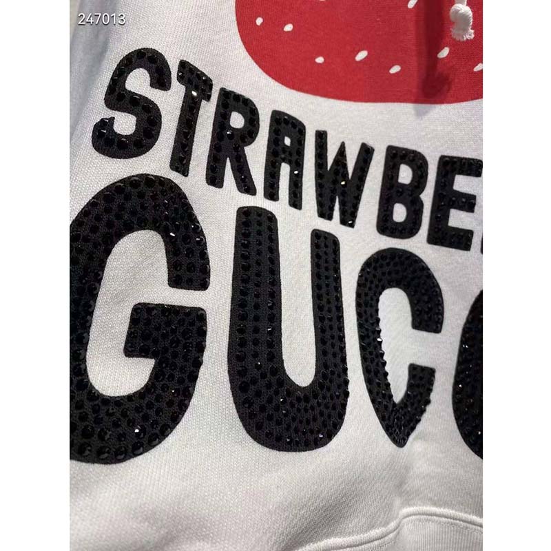 G*u*i gg men strawberry G*u*i cotton sweatshirt fixed hood oversize fit