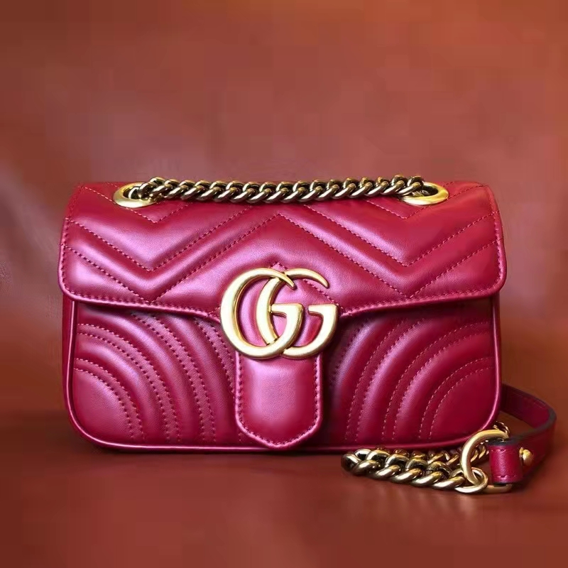 G*u*i gg women gg marmont matelassé mini bag red double g