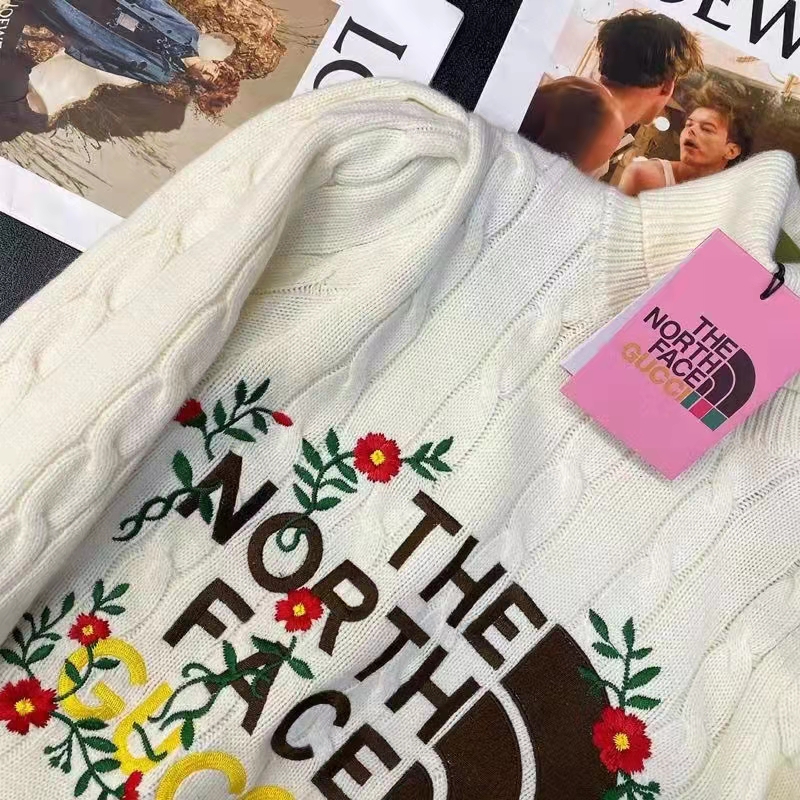 G*u*i women the north face x G*u*i sweater ivory soft wool