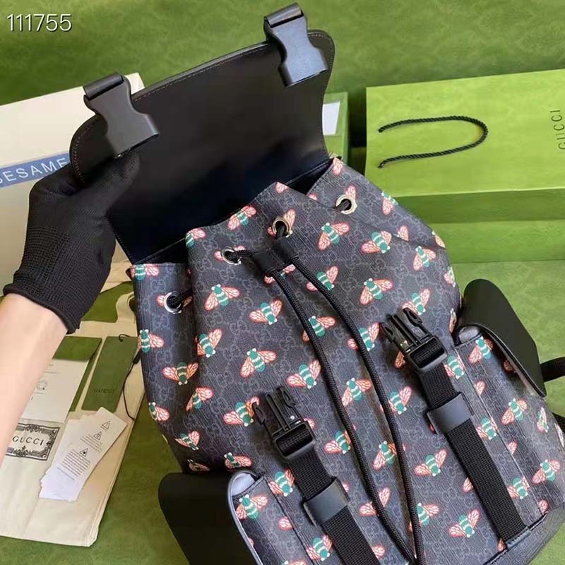 G*u*i unisex G*u*i bestiary backpack bag bees black gg supreme canvas