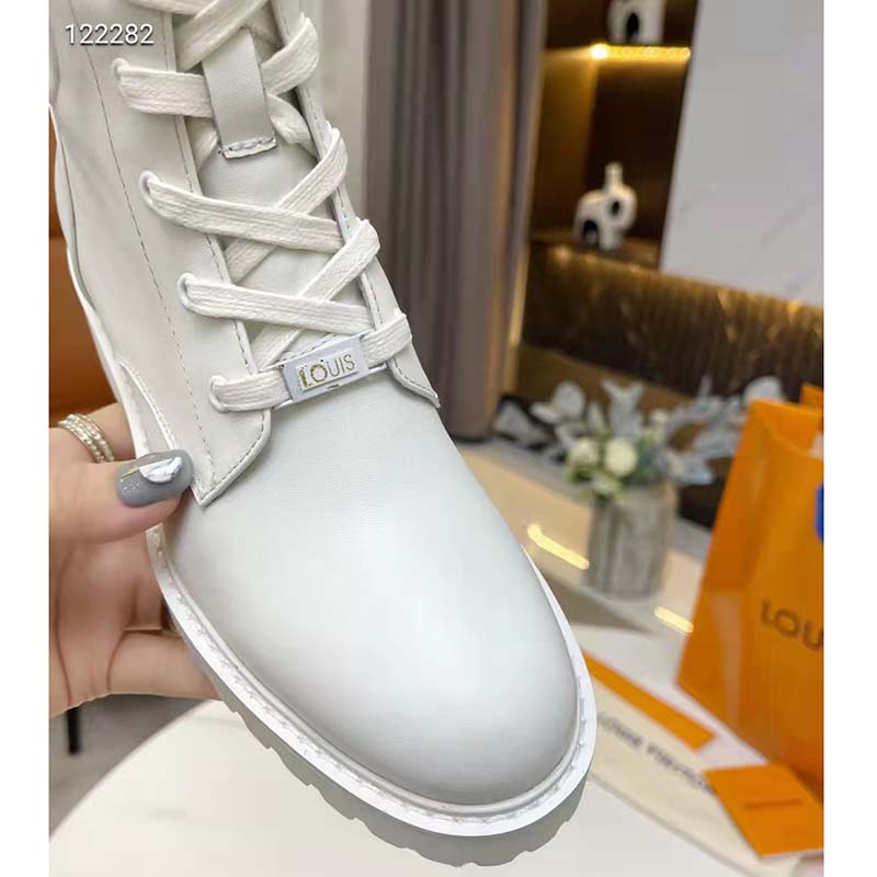 Louis Vuitton Women Territory Flat Ranger White Calf Leather LV Circle