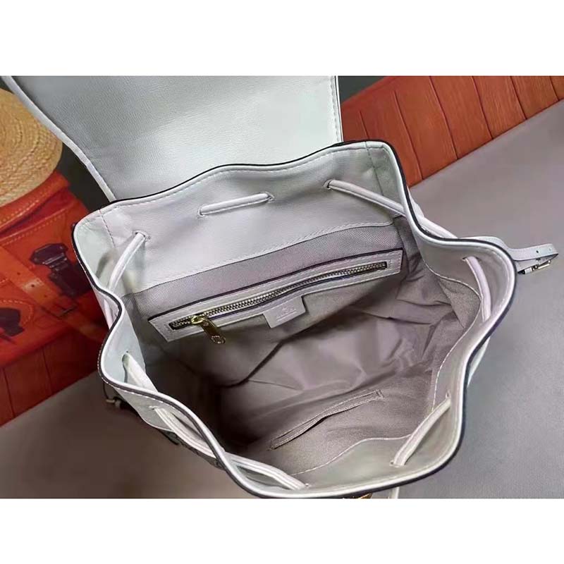 G*u*i gg unisex G*u*i 1955 horsebit backpack white/ebony supreme canvas
