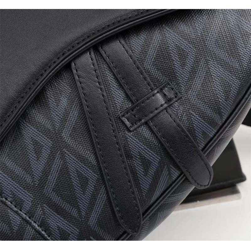 dior unisex cd mini saddle bag black cd Di*m*nd canvas smooth calfskin