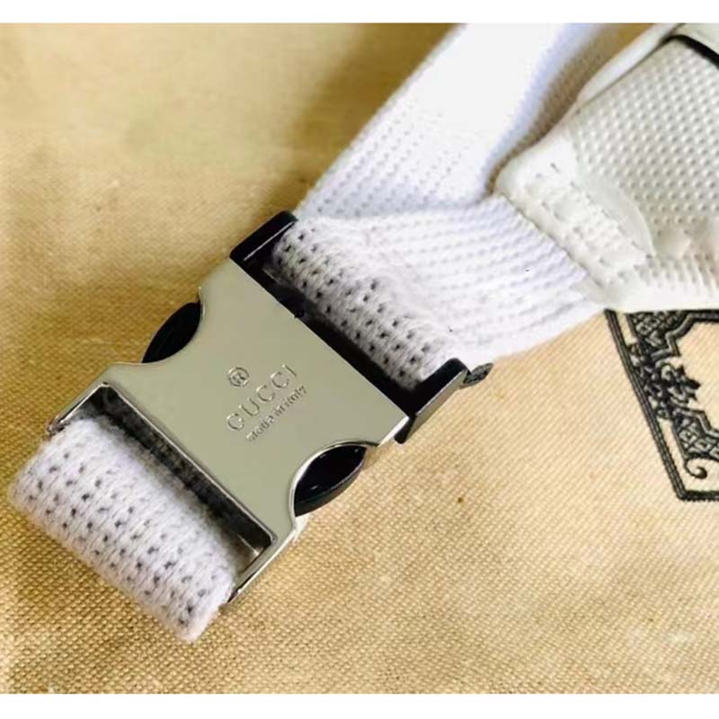G*u*i unisex gg embossed belt bag white tonal leather