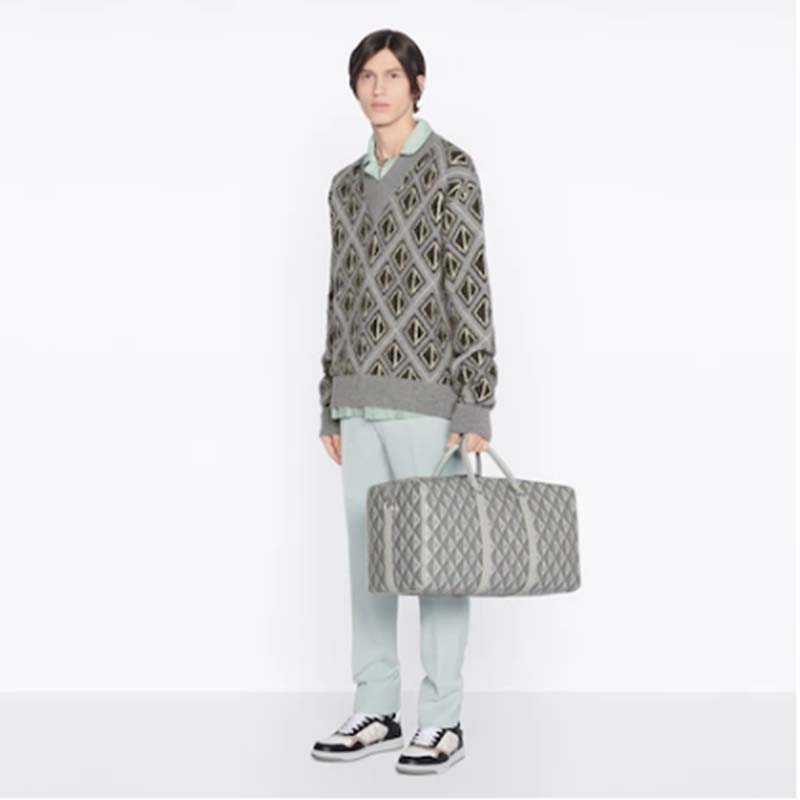 dior unisex cd lingot 50 duffle bag gray cd Di*m*nd canvas