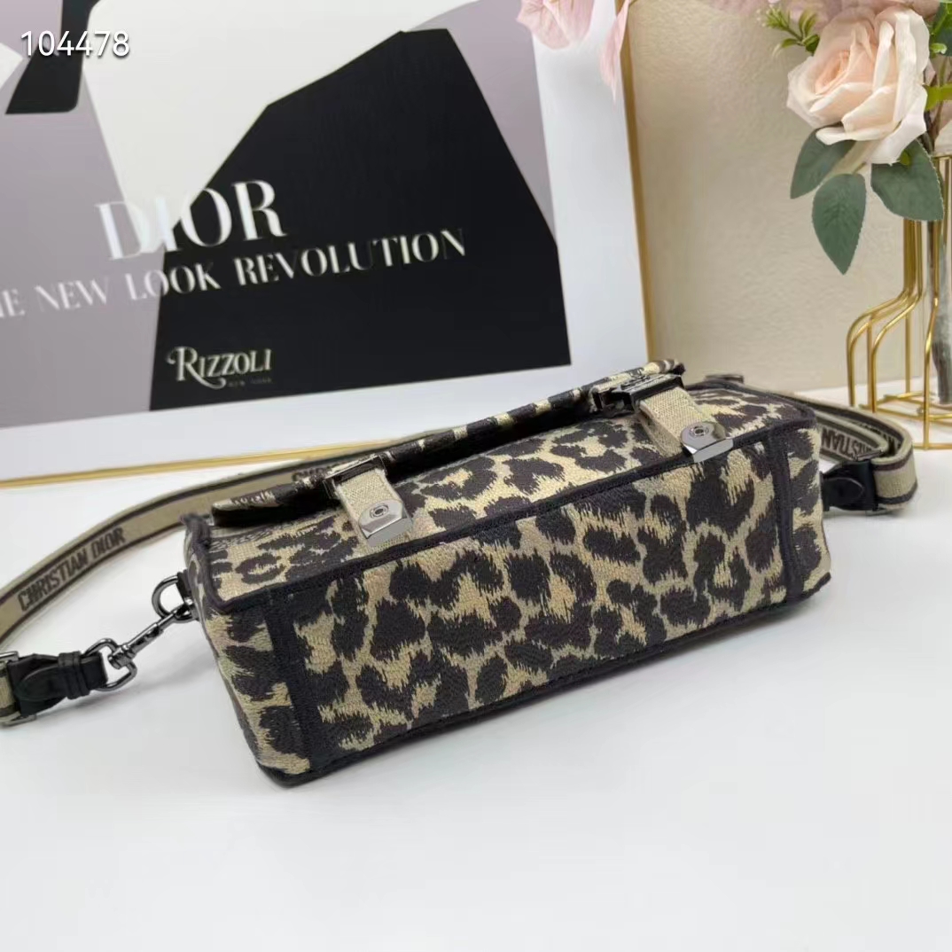 Dior Unisex CD Small Diorcamp Bag Beige Multicolor Mizza Embroidery