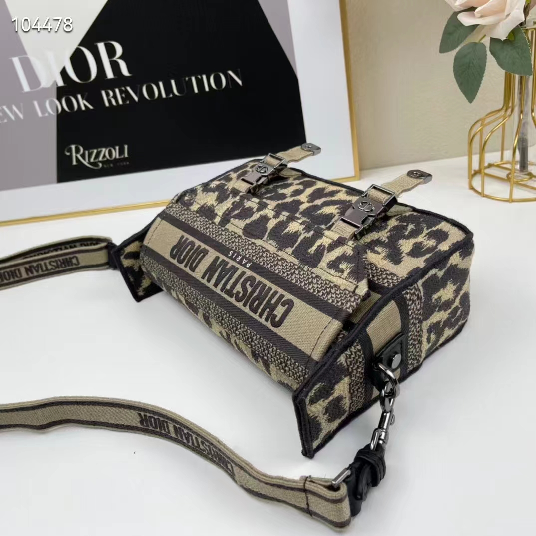 Dior Unisex CD Small Diorcamp Bag Beige Multicolor Mizza Embroidery
