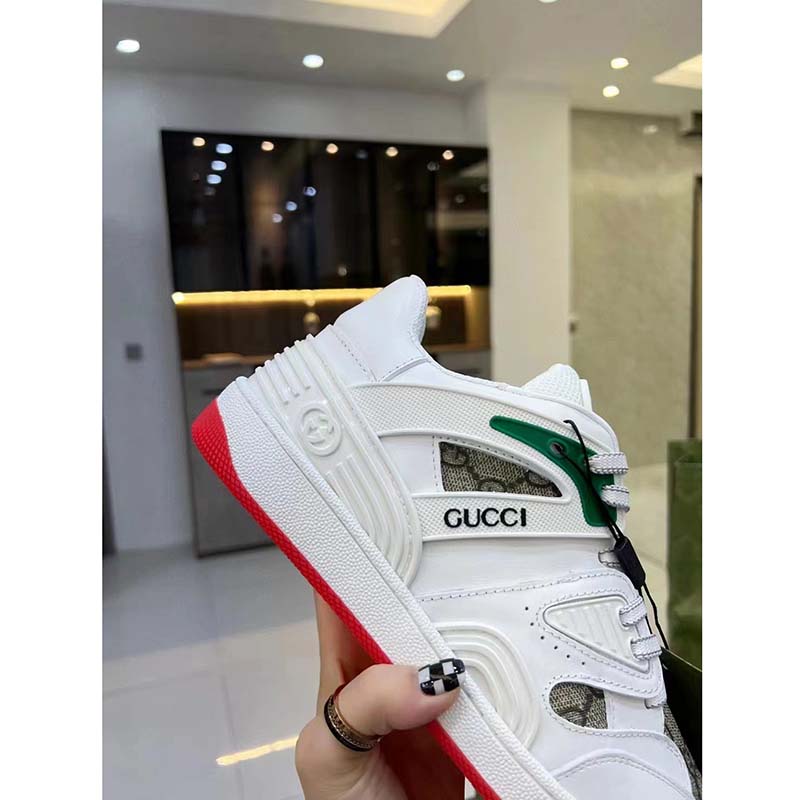 G*u*i unisex gg basket sneaker interlocking g beige ebony gg supreme canvas