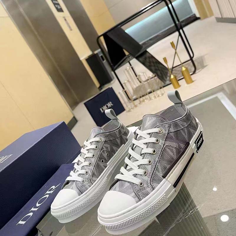dior unisex b23 low top sneaker gray cd Di*m*nd canvas