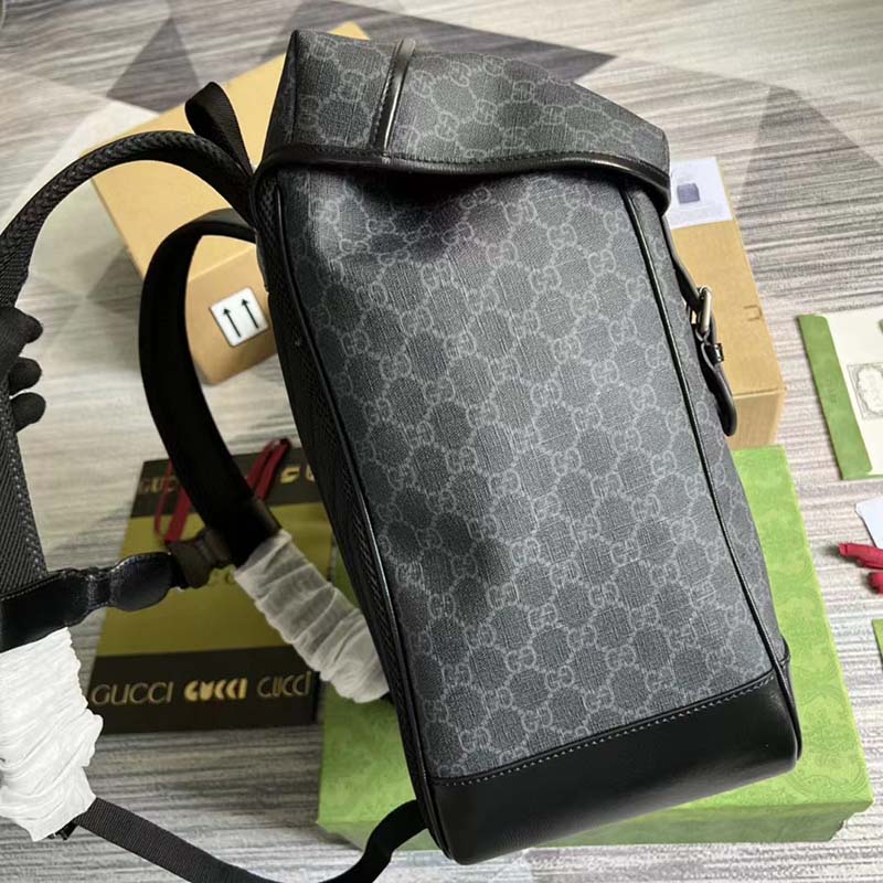 G*u*i unisex medium backpack interlocking g black gg supreme canvas
