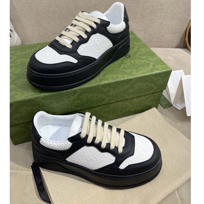 G*u*i unisex ace gg embossed sneaker interlocking g print rubber mid 5.6 cm heel