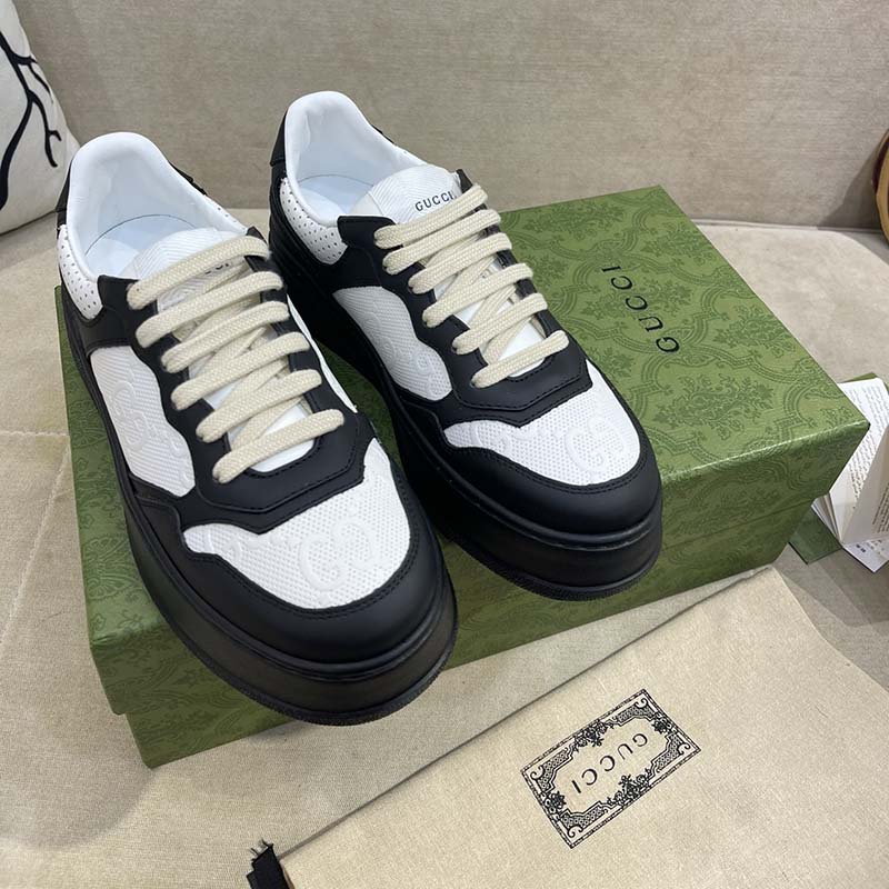 G*u*i unisex ace gg embossed sneaker interlocking g print rubber mid 5.6 cm heel