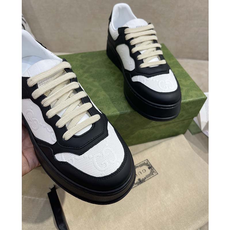 G*u*i unisex ace gg embossed sneaker interlocking g print rubber mid 5.6 cm heel