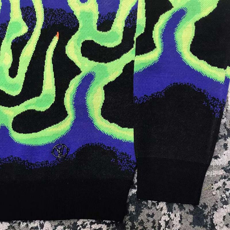 Louis Vuitton LV Women Graphic Crewneck Wool Green Blue Black Multicolor Regular Fit