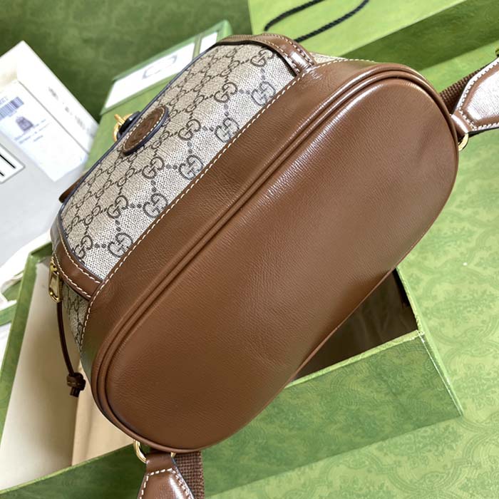 G*u*i unisex backpack interlocking g beige beige ebony gg supreme canvas