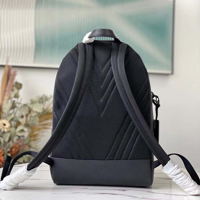 Louis Vuitton LV Unisex Takeoff Backpack Black Grained Calf Leather