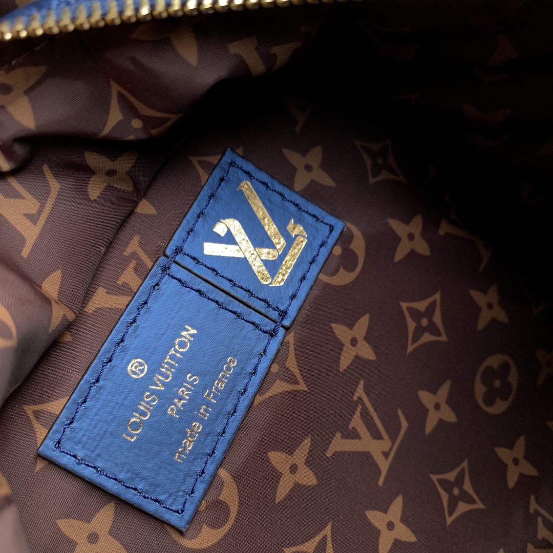Louis Vuitton LV Unisex Pillow Palm Springs Mini Backpack Navy Blue Recycled Metallic Nylon