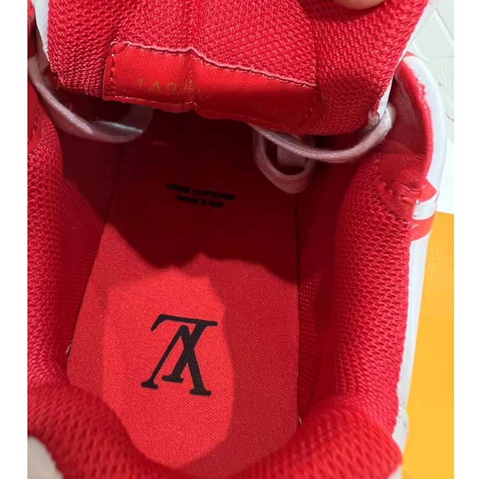 Louis Vuitton Unisex LV Trainer Sneaker Red Mix Sustainable Materials Monogram Flowers