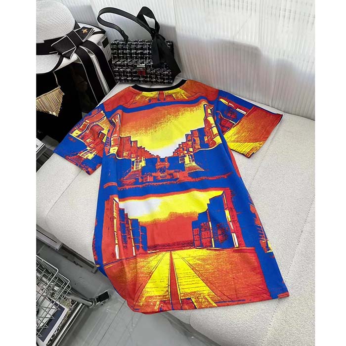 Louis Vuitton Men LV Salk Institute Print T-Shirt Cotton Multicolor Regular Fit