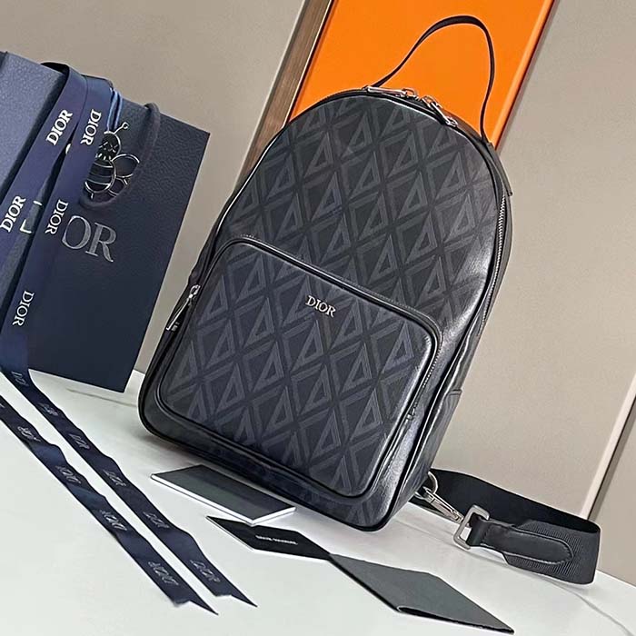 dior unisex cd mini rider sling bag black cd Di*m*nd canvas