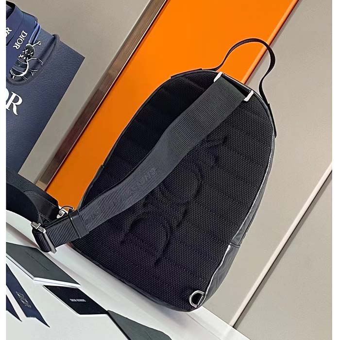 dior unisex cd mini rider sling bag black cd Di*m*nd canvas