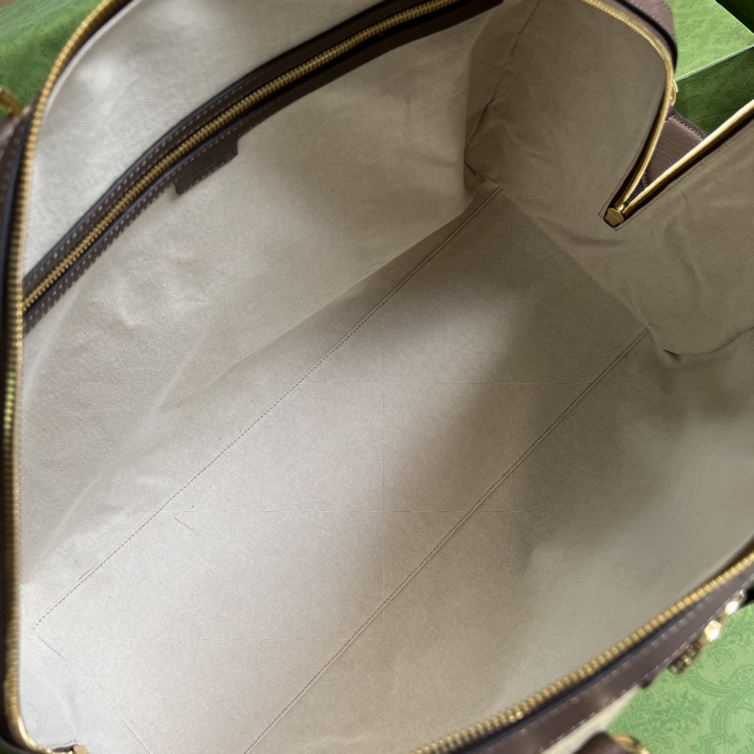 G*u*i unisex jumbo gg large duffle bag camel ebony canvas double g