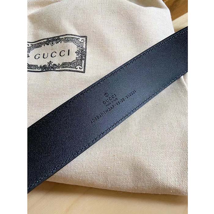 G*u*i gg unisex gg marmont embossed leather belt double g buckle 4 cm width