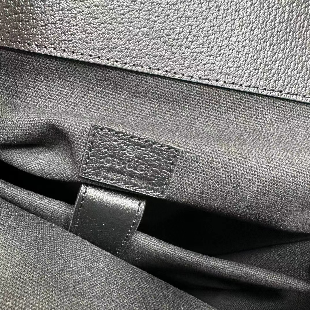 G*u*i unisex jumbo gg backpack black canvas leather cotton linen