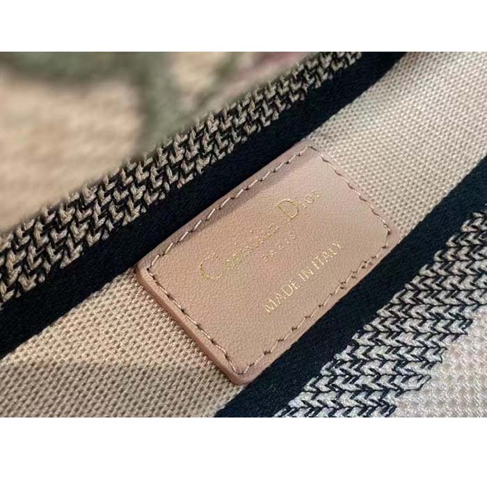 Dior Women CD Medium Lady D-Lite Bag Multicolor Raffia Embroidered Petites Fleurs